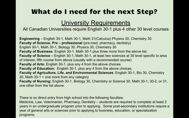 what do i need for the next step university requirements image